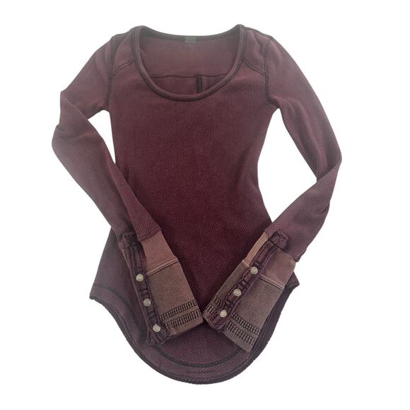 We The Free People XS Detail Cuff Long Sleeve Shirts Thermal Lot of 3 #5628 - Picture 4 of 12